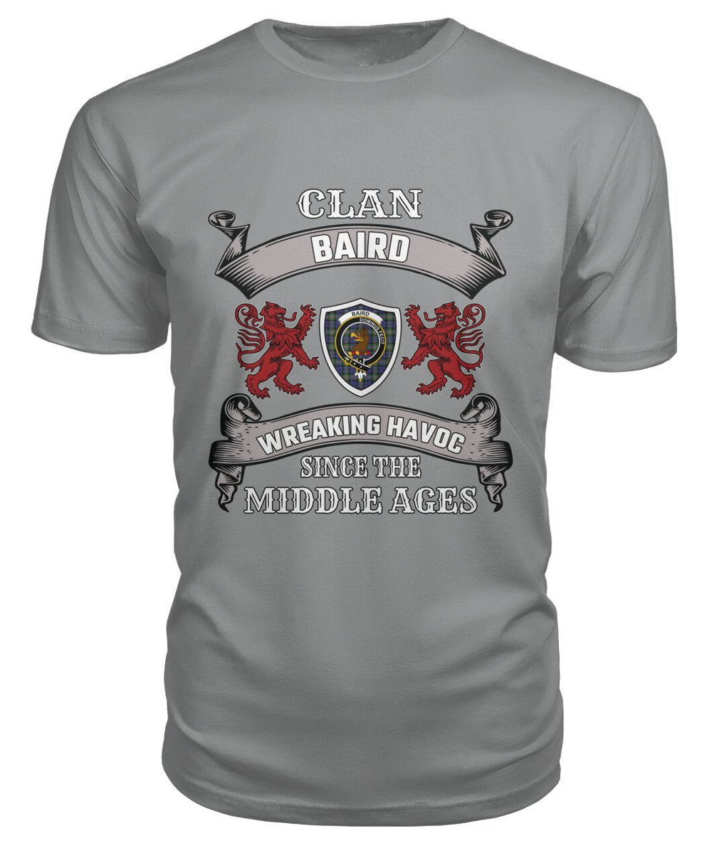 Clan Baird Family Tartan 2D T-ShirtYC61 Baird Tartan 2D T-Shirt Tartan T-Shirt Storm Grey S Baird Tartan 2D T-Shirt