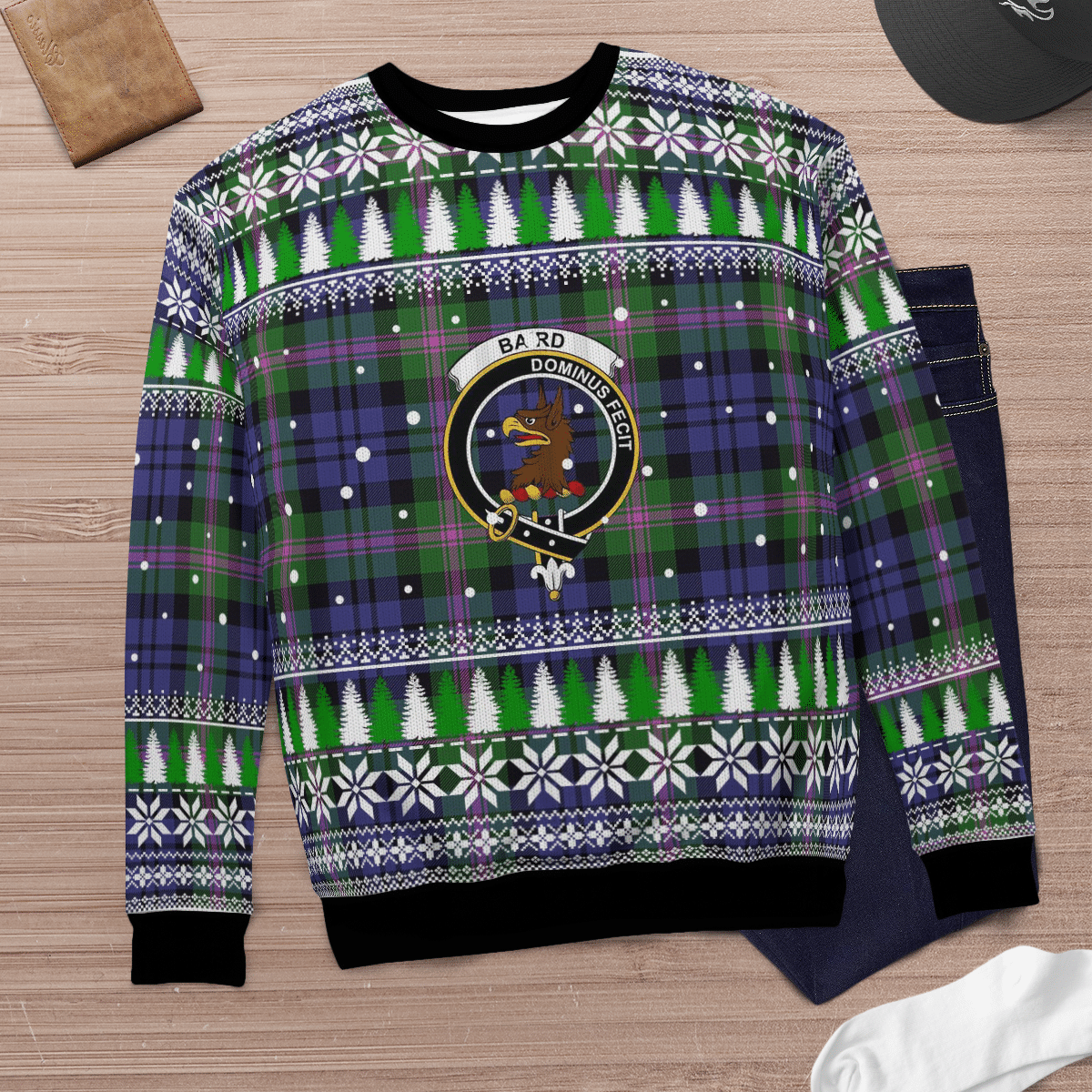 Clan Baird Modern Crest Tartan Christmas Ugly Sweater RD78 Baird Modern Crest Tartan Tartan Ugly Sweater   