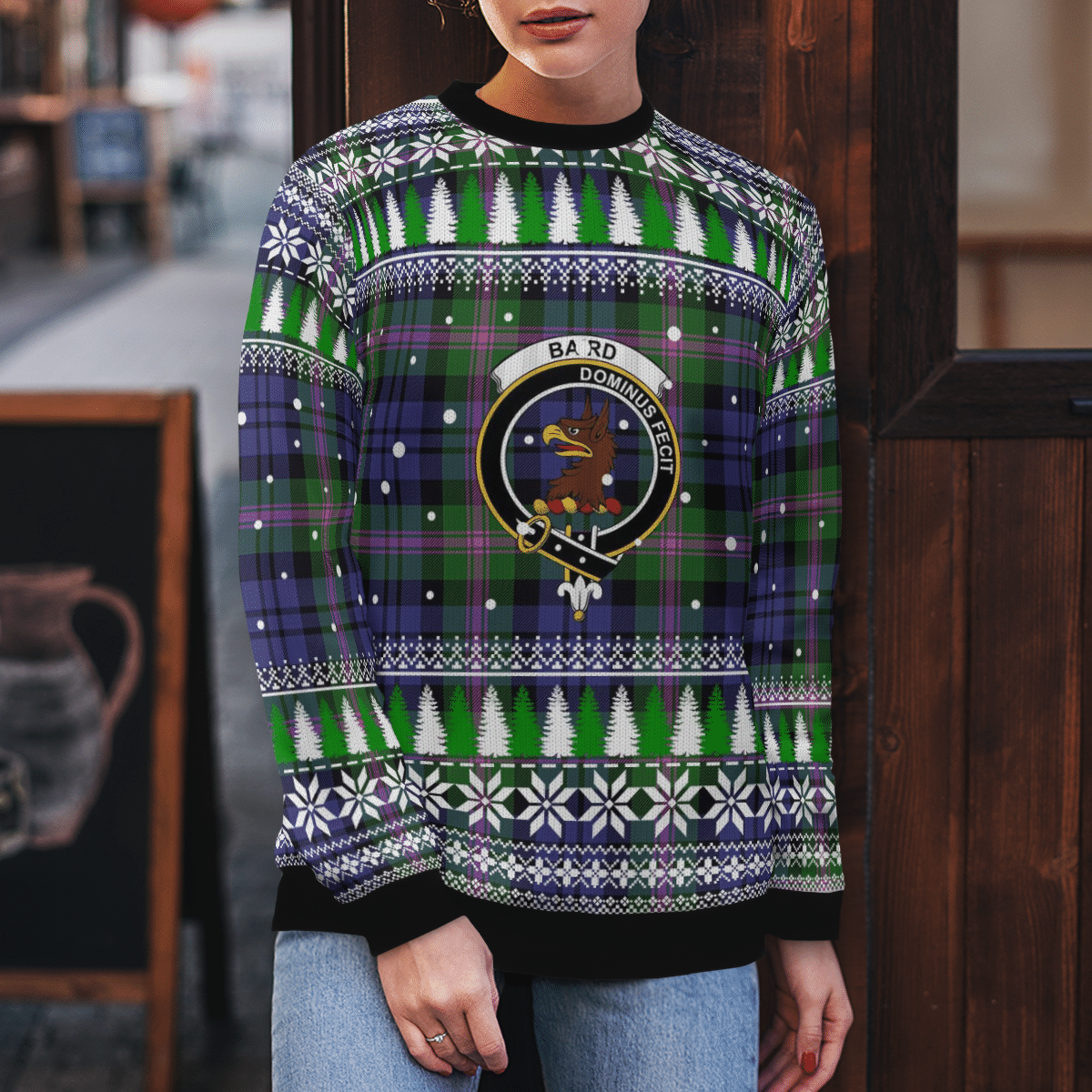 Clan Baird Modern Crest Tartan Christmas Ugly Sweater RD78 Baird Modern Crest Tartan Tartan Ugly Sweater   