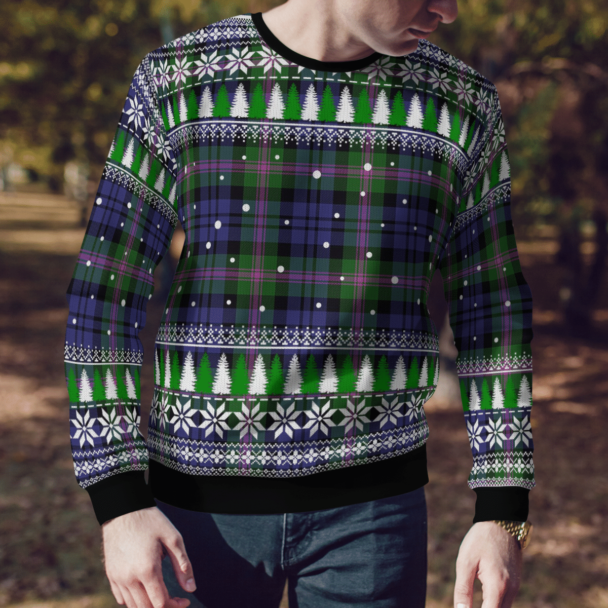 Clan Baird Modern Tartan Christmas Ugly Sweater YK58 Baird Modern Tartan Tartan Ugly Sweater   