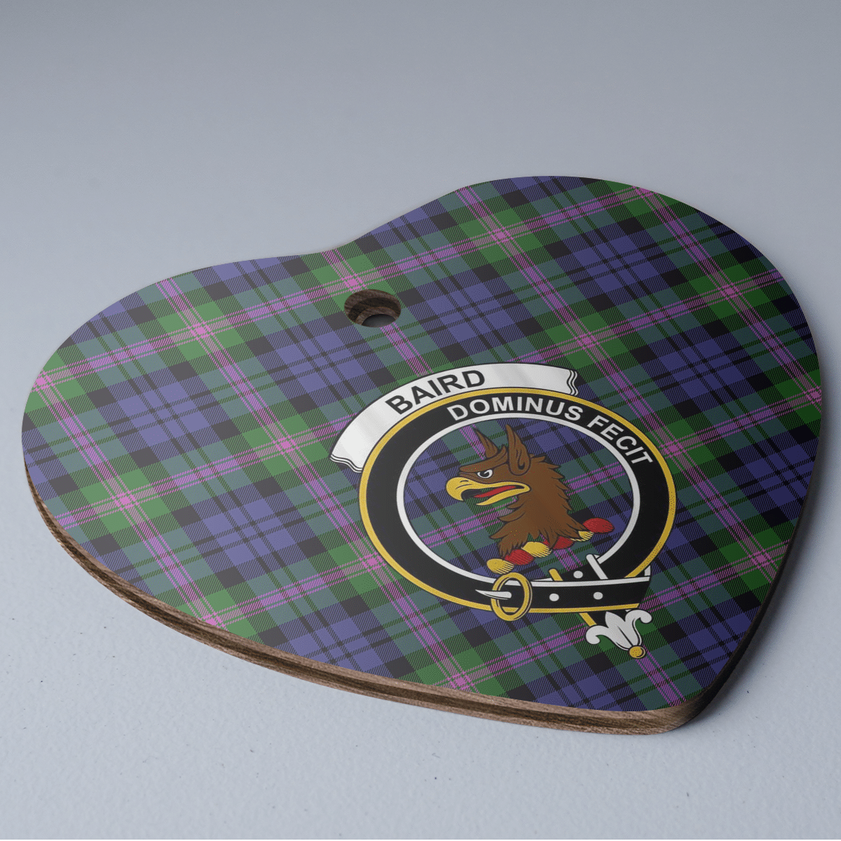 Clan Baird Modern Tartan Crest Heart Ceramic Ornament ZI70 Baird Modern Tartan Tartan Christmas   