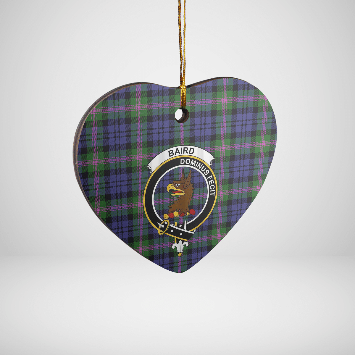 Clan Baird Modern Tartan Crest Heart Ceramic Ornament ZI70 Baird Modern Tartan Tartan Christmas   
