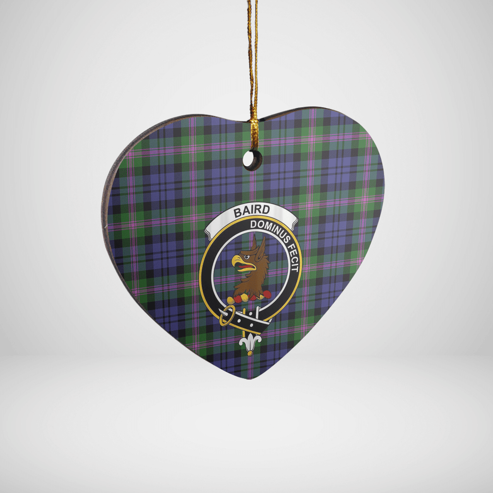 Clan Baird Modern Tartan Crest Heart Ceramic Ornament ZI70 Baird Modern Tartan Tartan Christmas   