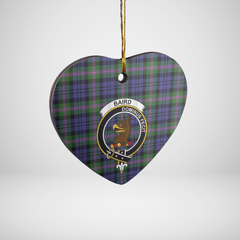 Clan Baird Modern Tartan Crest Heart Ceramic Ornament ZI70 Baird Modern Tartan Tartan Christmas   