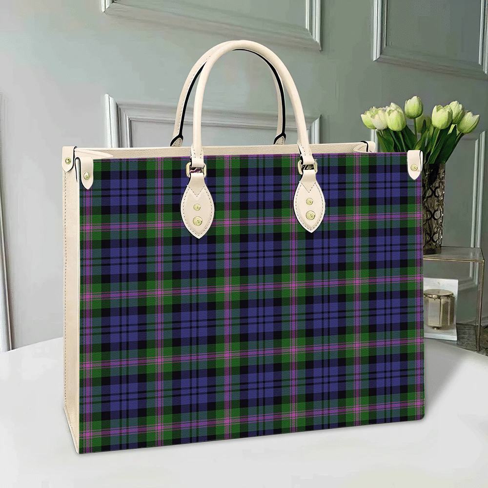 Clan Baird Modern Tartan Leather Bag GB14 Clan Baird Tartan Today   