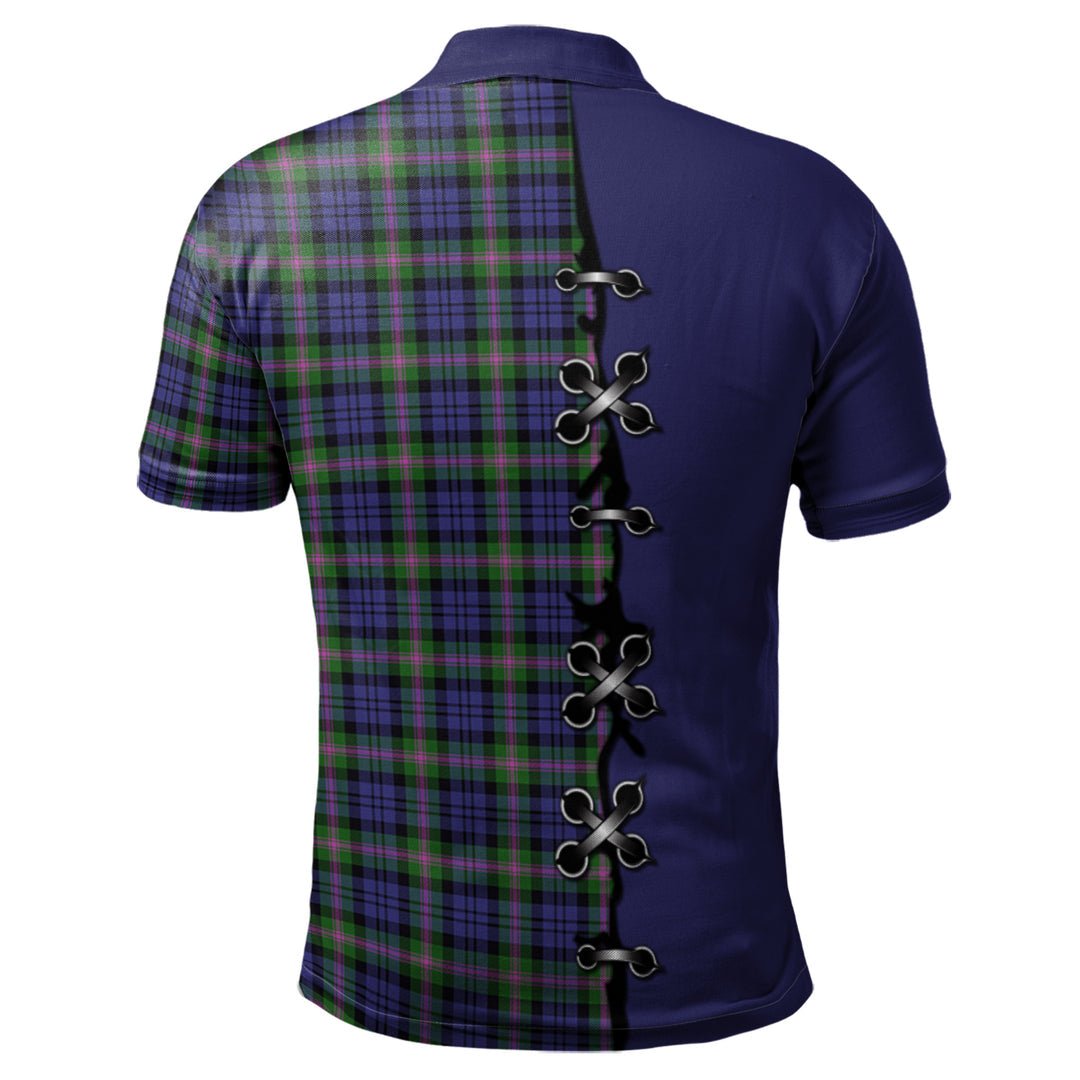 Clan Baird Modern Tartan Polo Shirt - Lion Rampant And Celtic Thistle Style SC41 Baird Modern Tartan Tartan Polo   