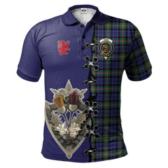 Clan Baird Modern Tartan Polo Shirt - Lion Rampant And Celtic Thistle Style SC41 Baird Modern Tartan Tartan Polo   