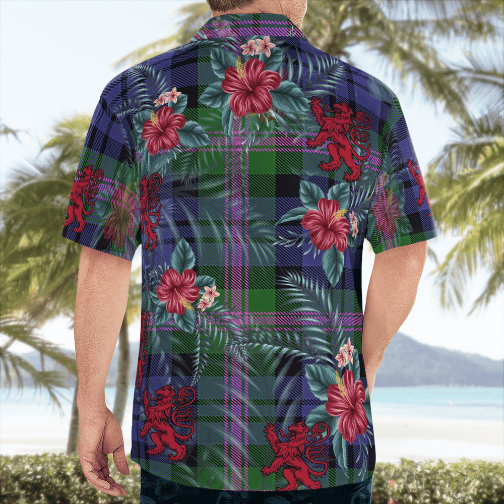 Clan Baird Modern Tartan Scottish Lion Hawaiian Shirt FX65 Baird Modern Tartan Tartan Hawaii Shirt   