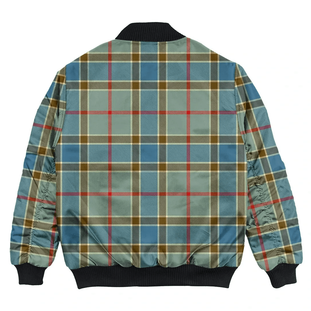 Clan Balfour Blue Tartan Bomber Jacket KS76 Balfour Blue Tartan Tartan Bomber Jacket   