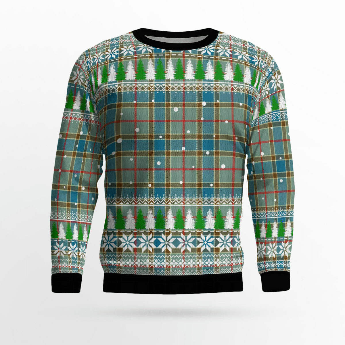 Clan Balfour Blue Tartan Christmas Ugly Sweater TR21 Balfour Blue Tartan Tartan Ugly Sweater   