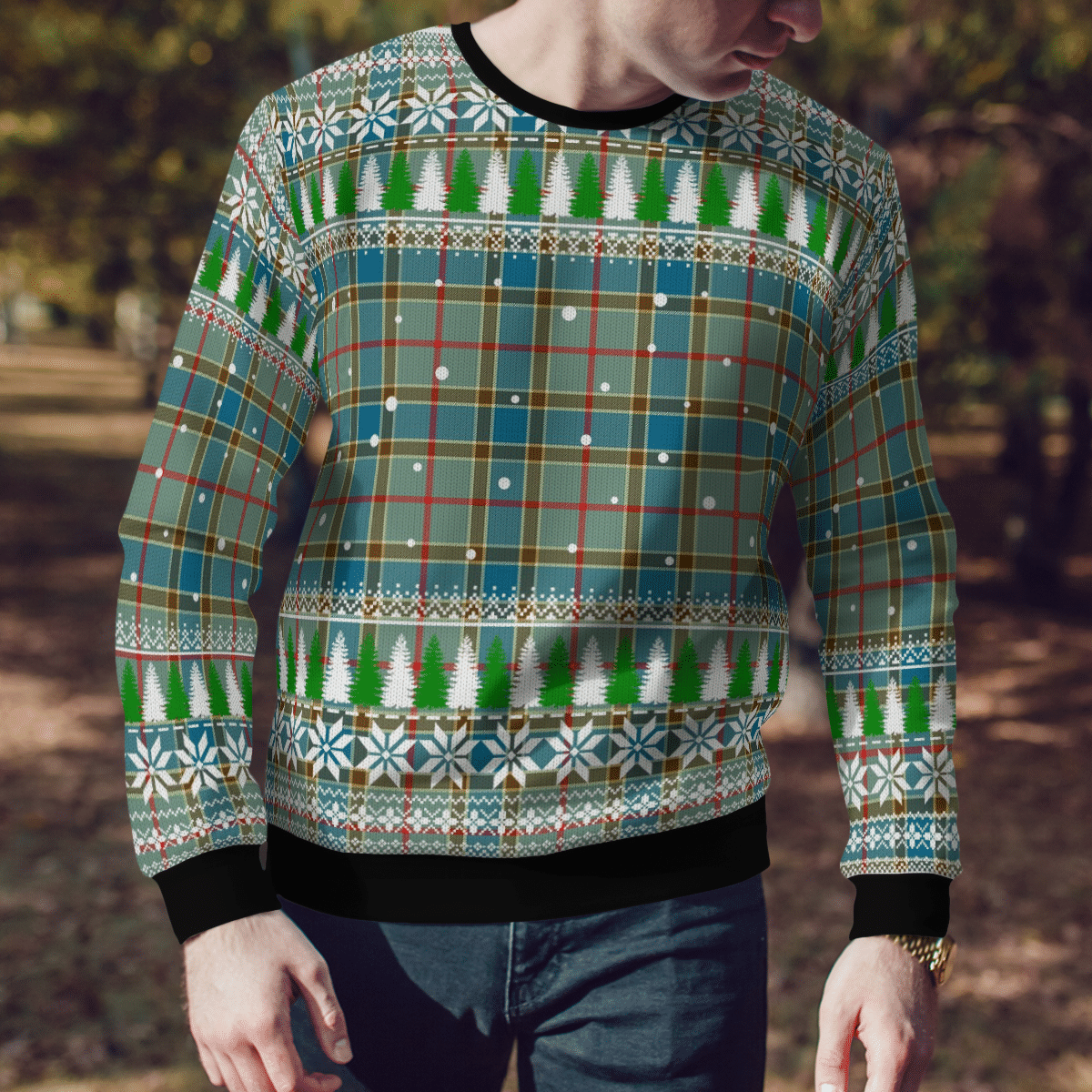 Clan Balfour Blue Tartan Christmas Ugly Sweater TR21 Balfour Blue Tartan Tartan Ugly Sweater   
