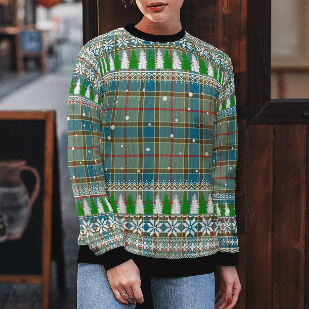 Clan Balfour Blue Tartan Christmas Ugly Sweater TR21 Balfour Blue Tartan Tartan Ugly Sweater   