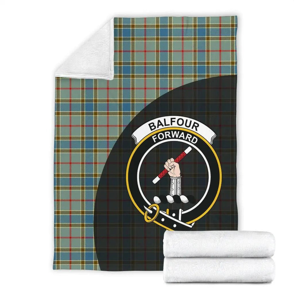 Clan Balfour Blue Tartan Crest Blanket Wave Style JV23 Clan Balfour Tartan Today   