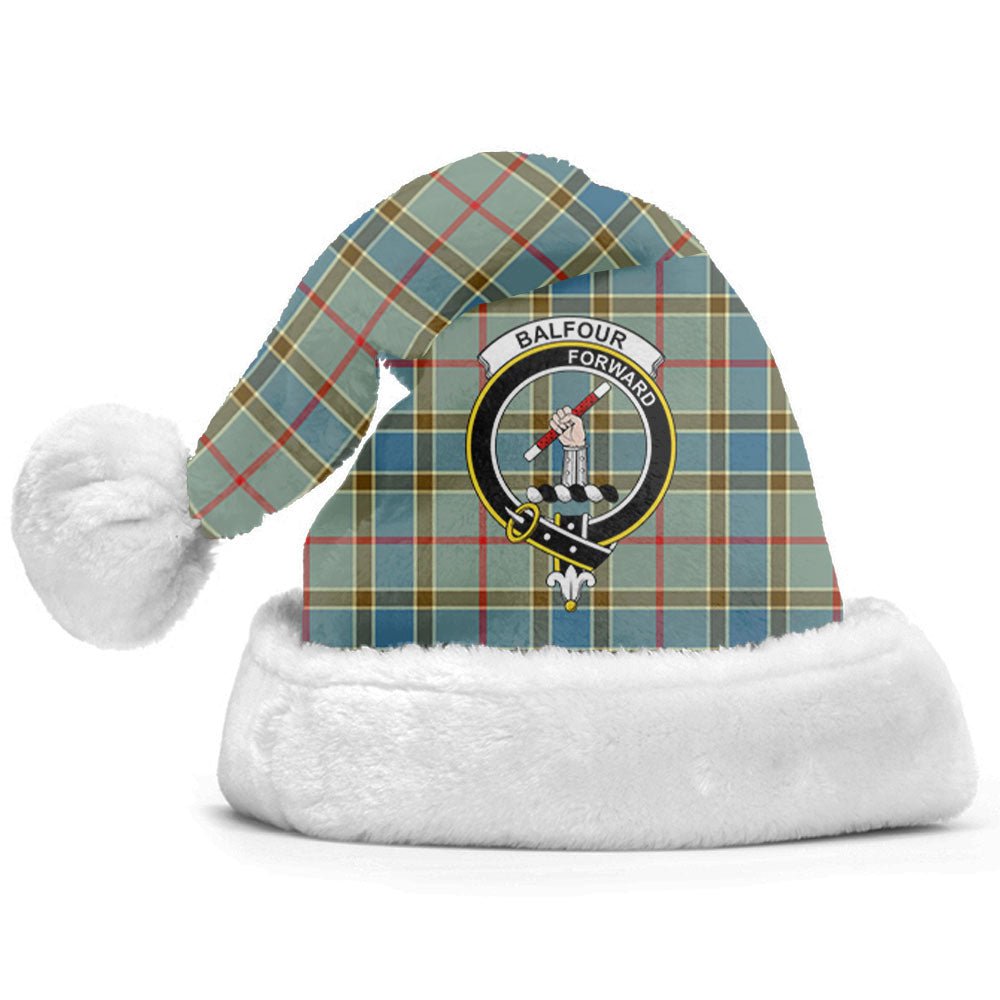 Clan Balfour Blue Tartan Crest Christmas Santa Hat EG50 Balfour Blue Tartan Tartan Santa Hat   