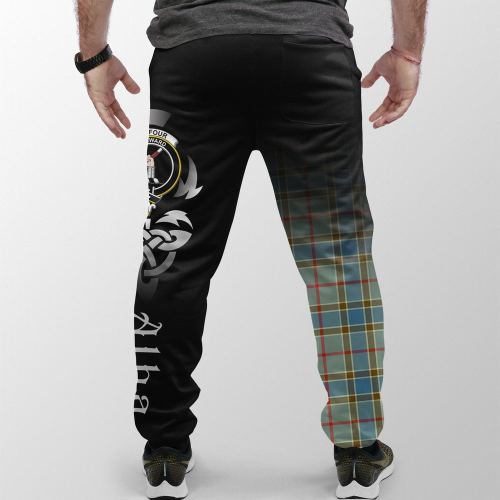 Clan Balfour Blue Tartan Crest Jogger Sweatpants  Alba Celtic Style GN31 Clan Balfour Tartan Today   