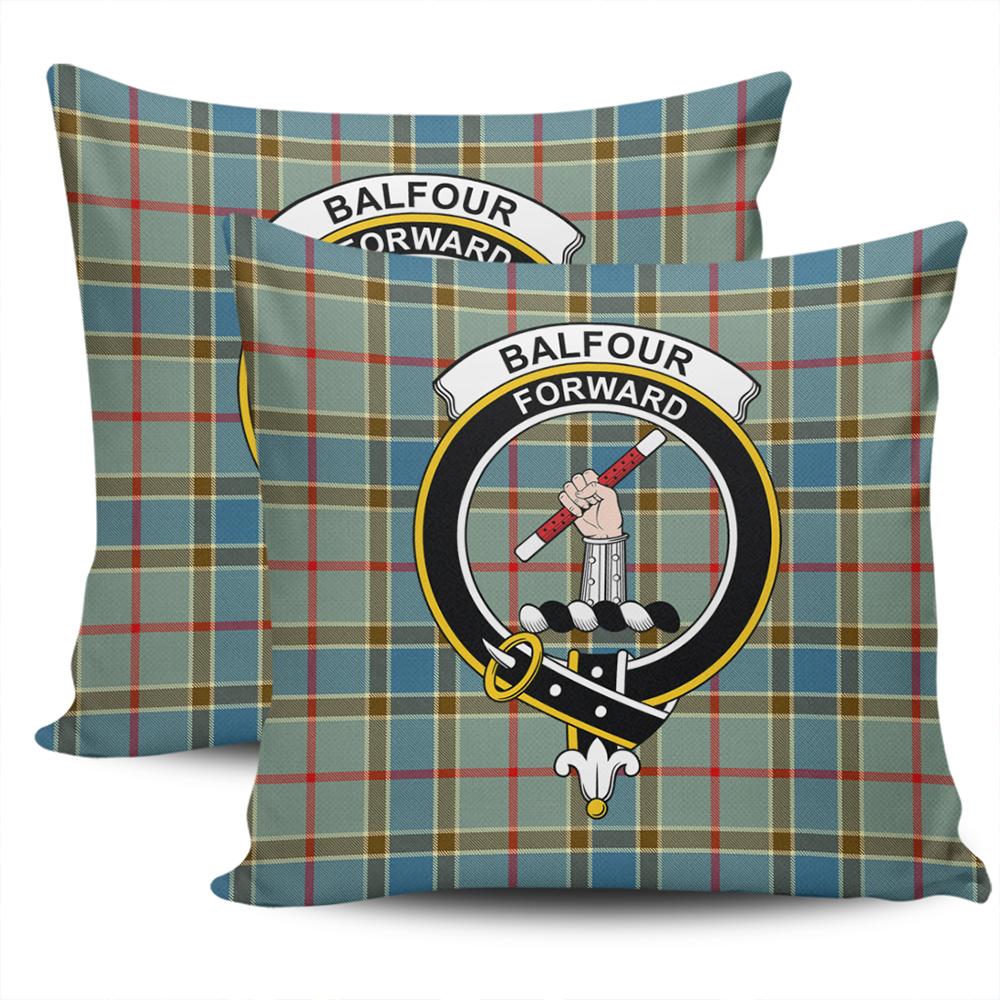 Clan Balfour Blue Tartan Crest Pillow Cover XF81 Clan Balfour Tartan Today   