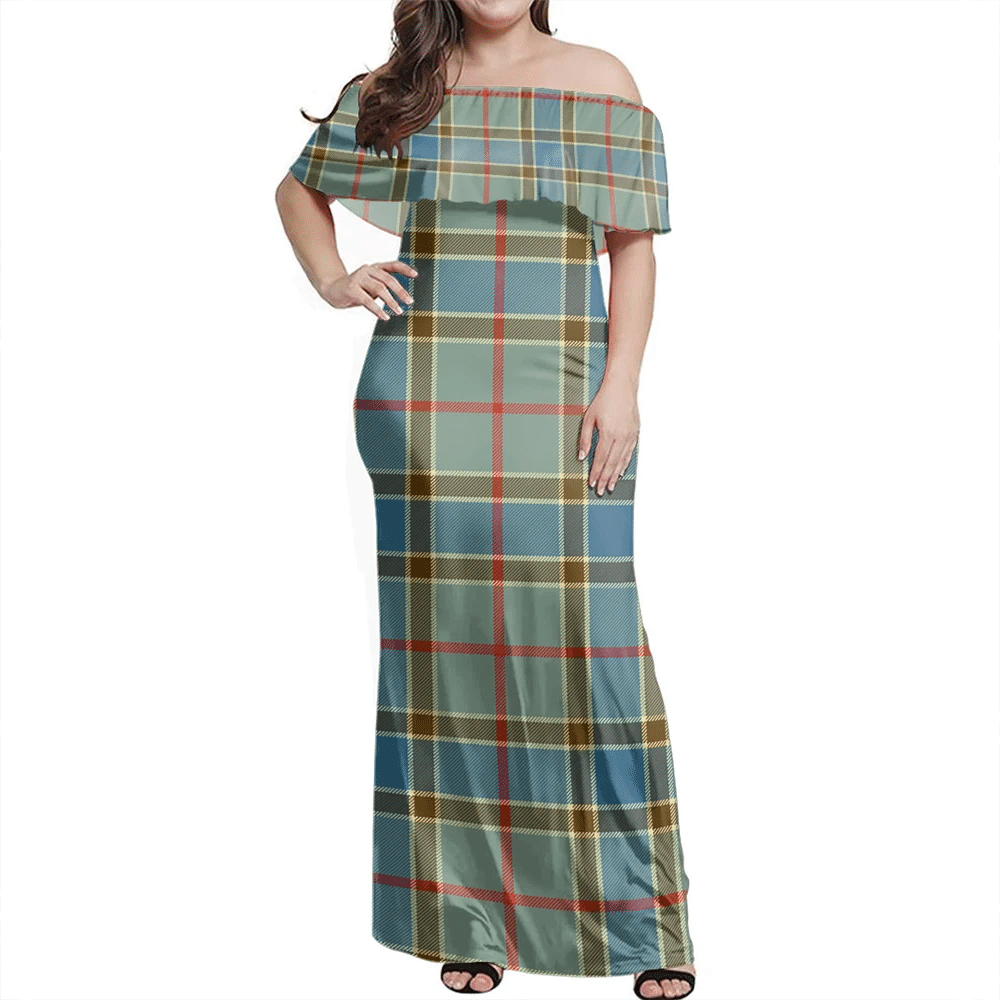 Clan Balfour Blue Tartan Hawaii Dress GB55 Clan Balfour Tartan Hawaii Dress   