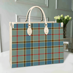 Clan Balfour Blue Tartan Leather Bag VG97 Clan Balfour Tartan Today   