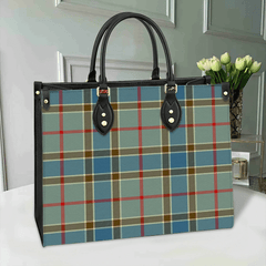 Clan Balfour Blue Tartan Leather Bag VG97 Clan Balfour Tartan Today   