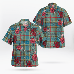 Clan Balfour Blue Tartan Scottish Lion Hawaiian Shirt KA88 Balfour Blue Tartan Tartan Hawaii Shirt   