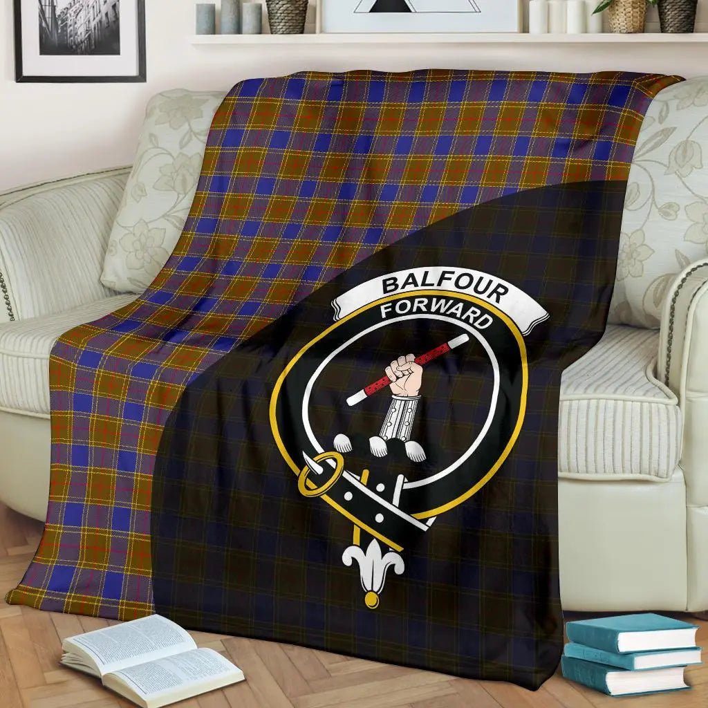 Clan Balfour Modern Tartan Crest Blanket Wave Style GD75 Clan Balfour Tartan Today   