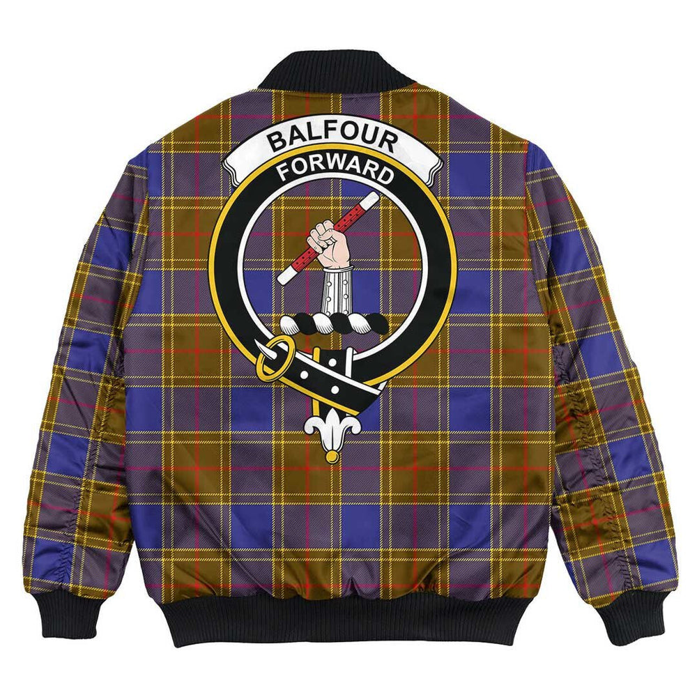 Clan Balfour Modern Tartan Crest Bomber Jacket RJ48 Balfour Modern Tartan Tartan Bomber Jacket   