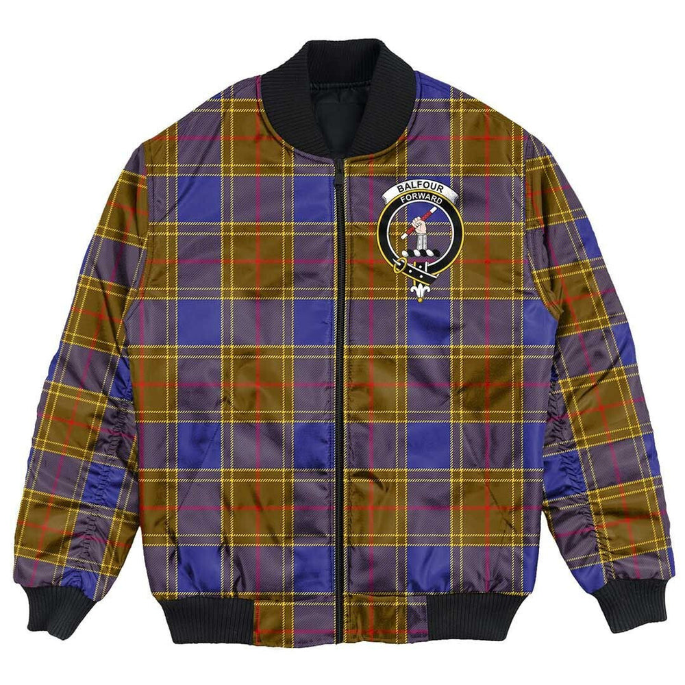 Clan Balfour Modern Tartan Crest Bomber Jacket RJ48 Balfour Modern Tartan Tartan Bomber Jacket   
