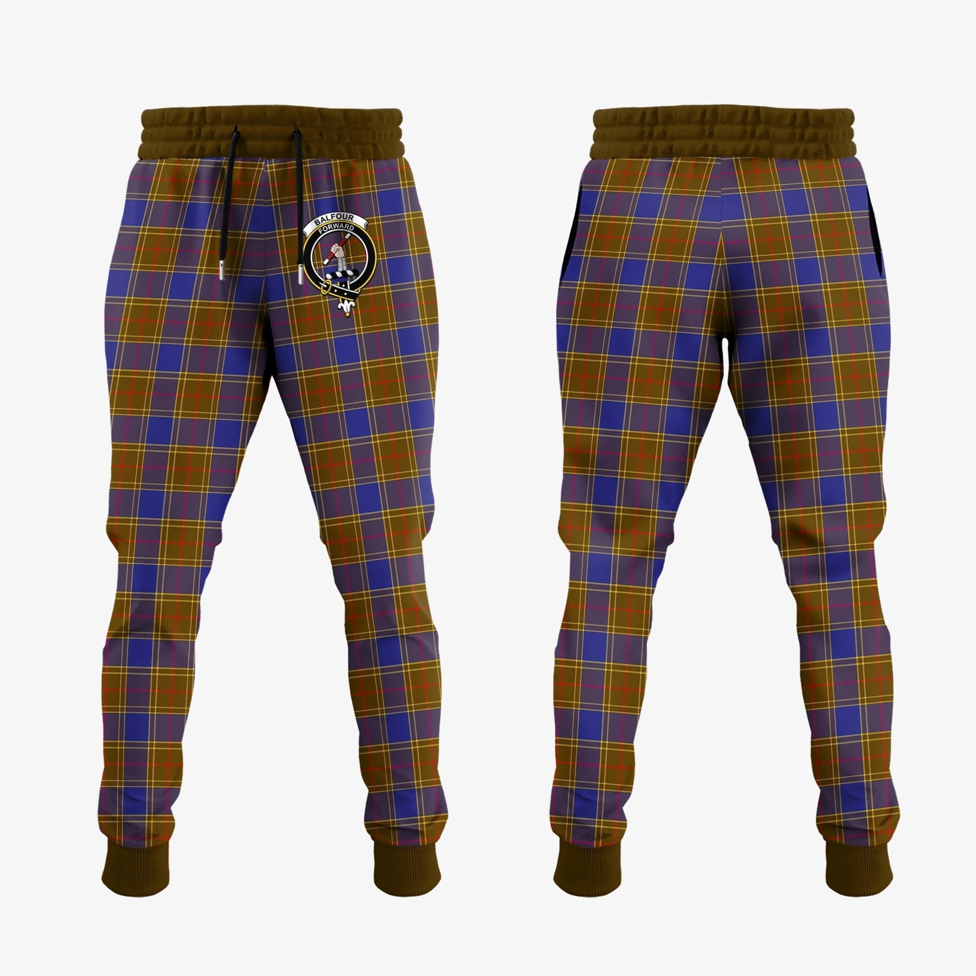 Clan Balfour Modern Tartan Crest Jogger Sweatpants JC67 Clan Balfour Tartan Today   