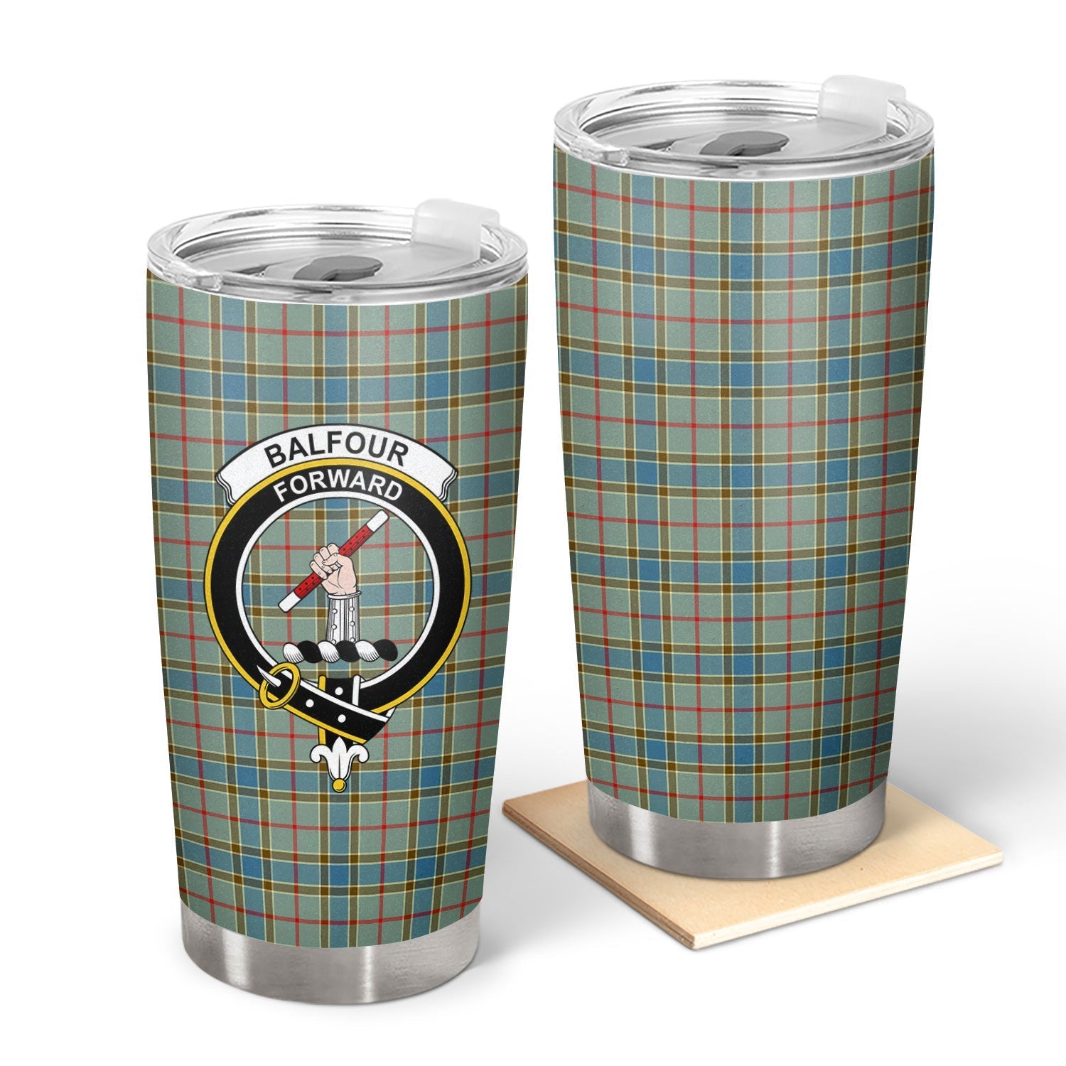 Clan Balfour Modern Tartan Crest Tumbler IR97 Clan Balfour Tartan Today   