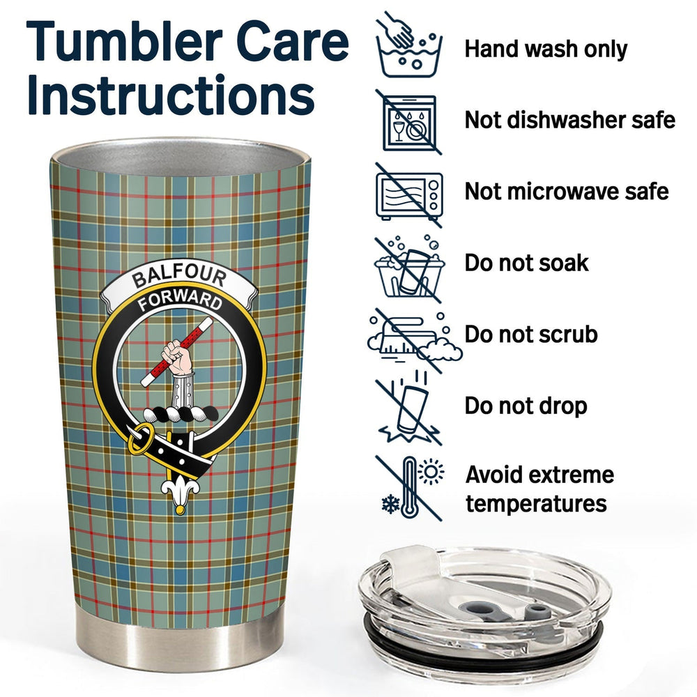 Clan Balfour Modern Tartan Crest Tumbler IR97 Clan Balfour Tartan Today   