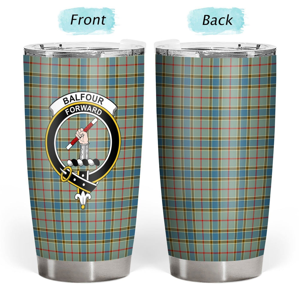 Clan Balfour Modern Tartan Crest Tumbler IR97 Clan Balfour Tartan Today   