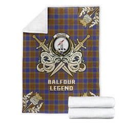 Clan Balfour Modern Tartan Gold Courage Symbol Blanket OU82 Clan Balfour Tartan Today   