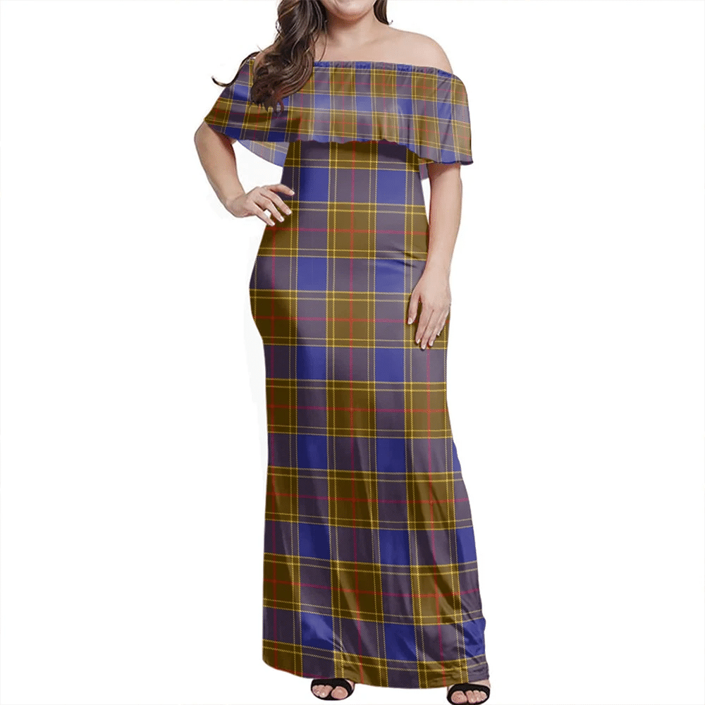 Clan Balfour Modern Tartan Hawaii Dress YW42 Clan Balfour Tartan Hawaii Dress   