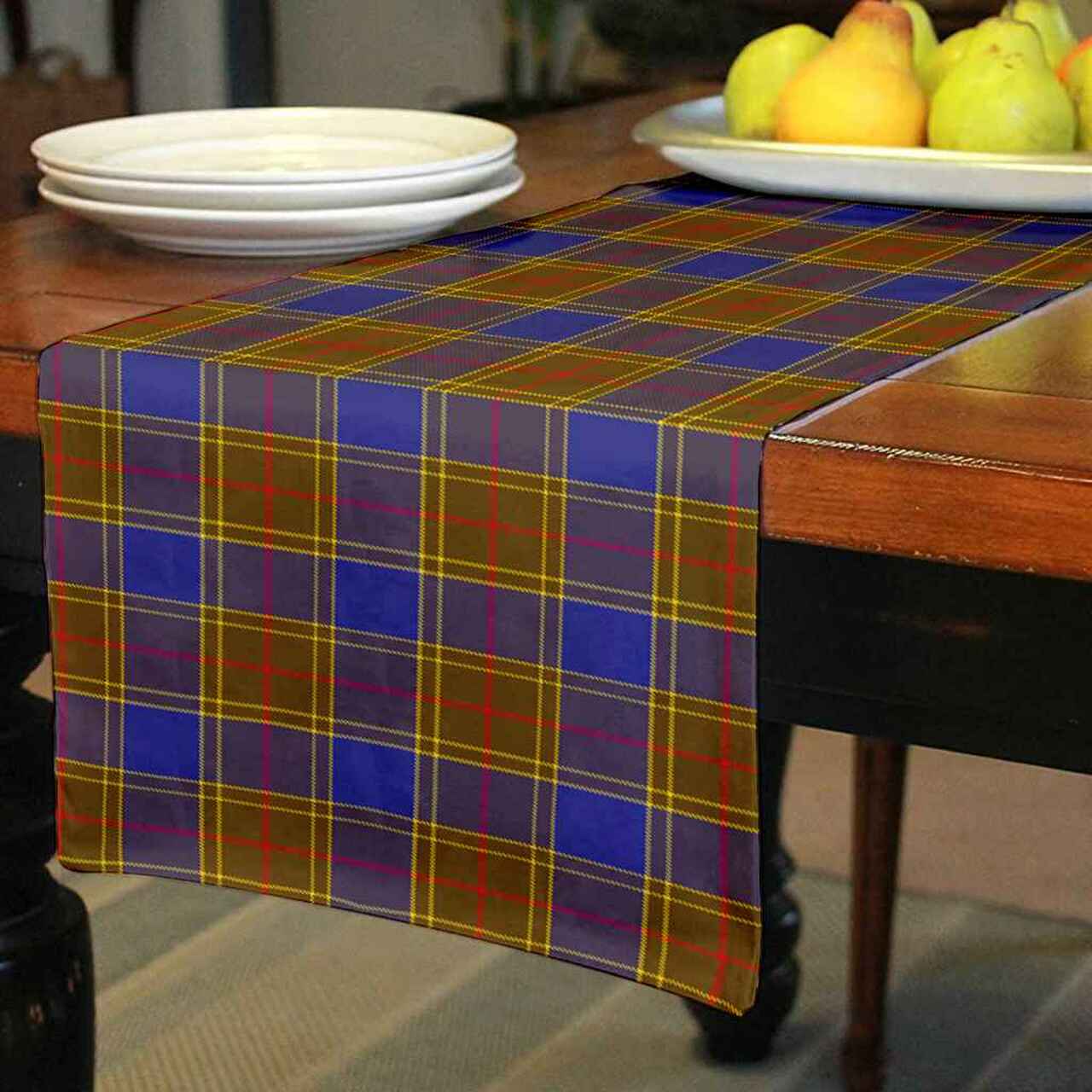 Clan Balfour Modern Tartan Table Runner Cotton AL54 Balfour Modern Tartan Tartan Table Runner   