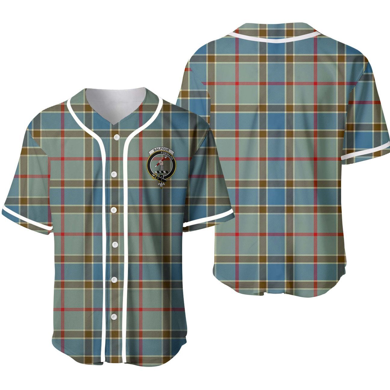 Clan Balfour Tartan Unisex Baseball Jersey XY53PX28 Clan Balfour Tartan Today   