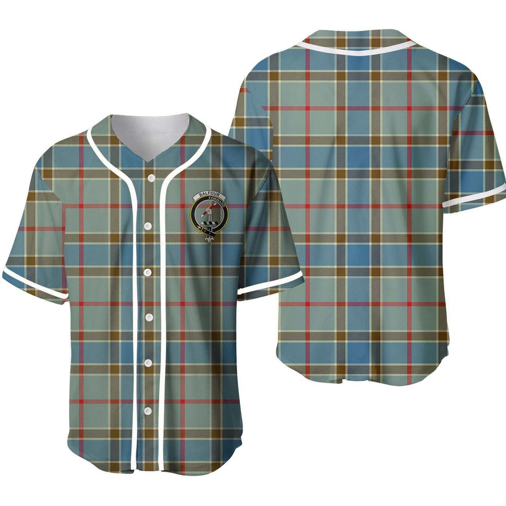 Clan Balfour Tartan Unisex Baseball Jersey XY53PX28 Clan Balfour Tartan Today   