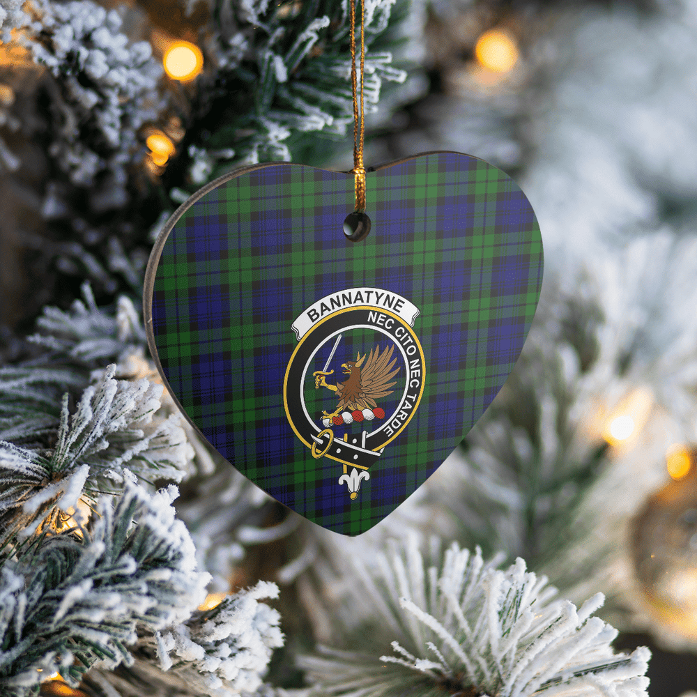 Clan Bannatyne 2 Tartan Crest Heart Ceramic Ornament YG86 Bannatyne 2 Tartan Tartan Christmas   