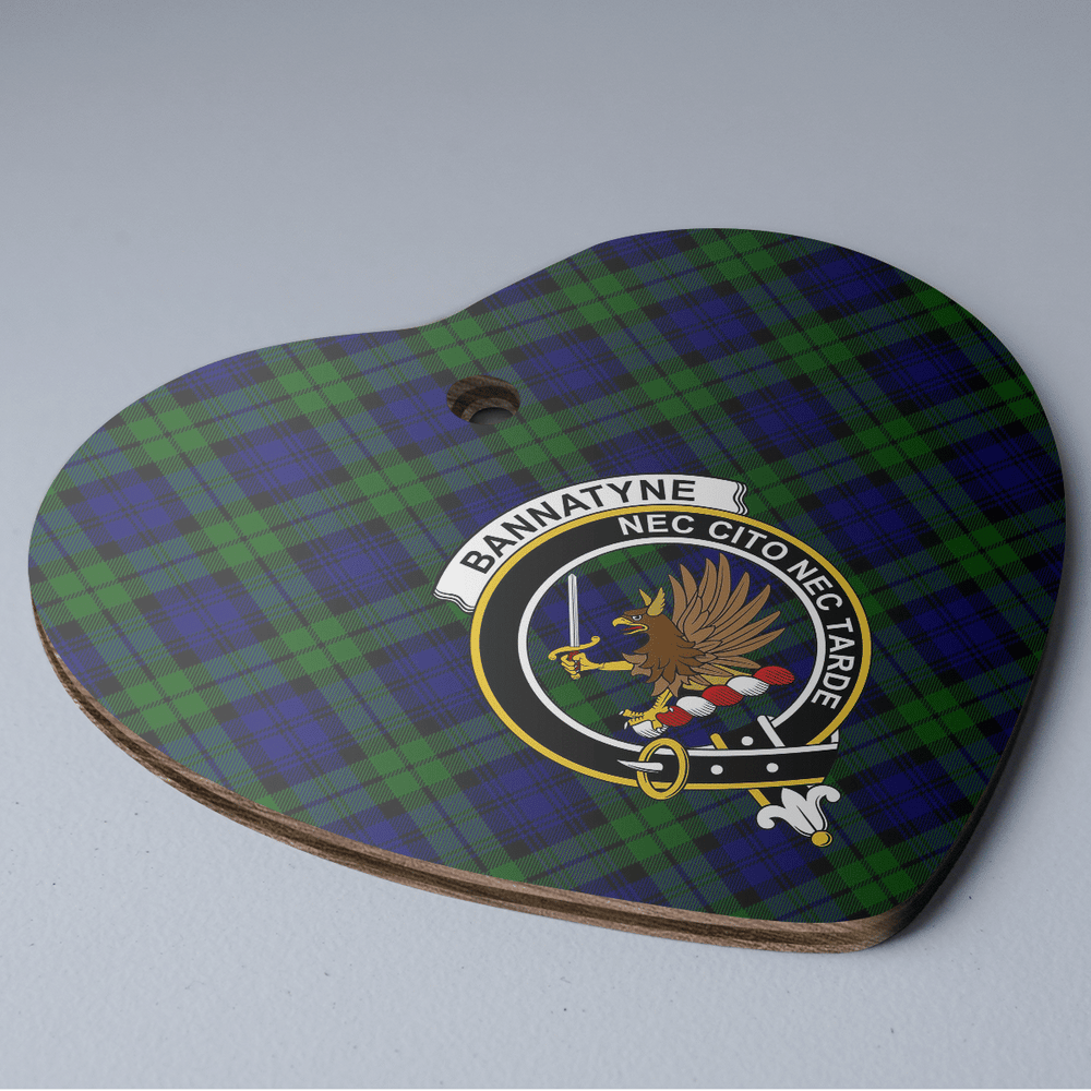 Clan Bannatyne 2 Tartan Crest Heart Ceramic Ornament YG86 Bannatyne 2 Tartan Tartan Christmas   