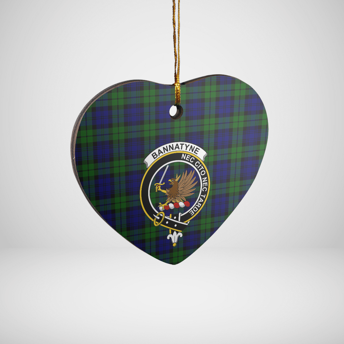 Clan Bannatyne 2 Tartan Crest Heart Ceramic Ornament YG86 Bannatyne 2 Tartan Tartan Christmas   