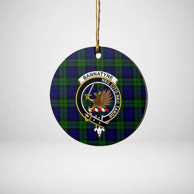 Clan Bannatyne 2 Tartan Crest Round Ceramic Ornament