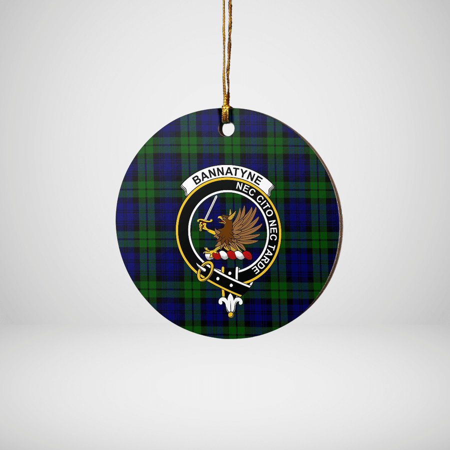 Clan Bannatyne 2 Tartan Crest Round Ceramic Ornament KM98 Bannatyne 2 Tartan Tartan Christmas   