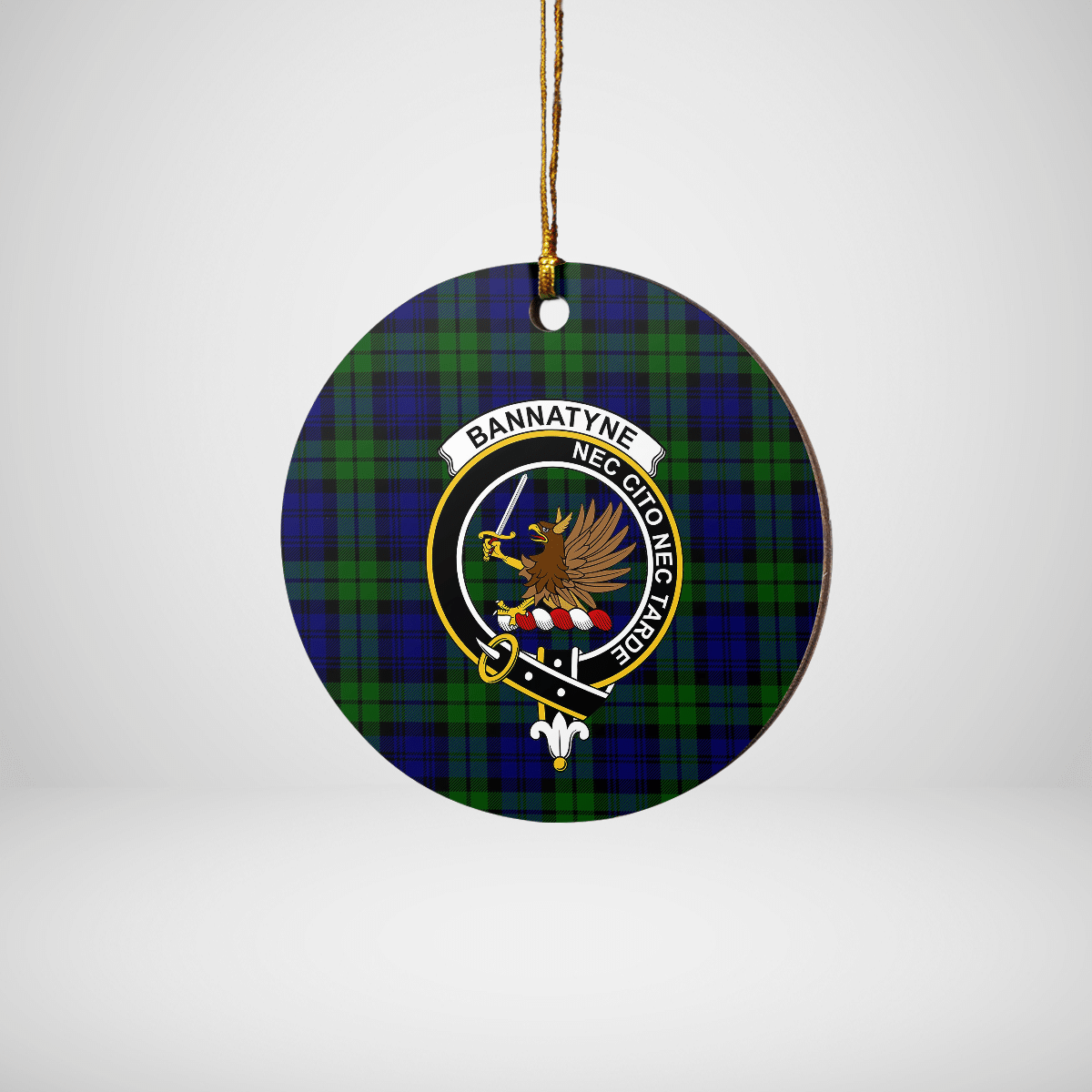 Clan Bannatyne 2 Tartan Crest Round Ceramic Ornament KM98 Bannatyne 2 Tartan Tartan Christmas   