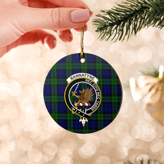 Clan Bannatyne 2 Tartan Crest Round Ceramic Ornament KM98 Bannatyne 2 Tartan Tartan Christmas   