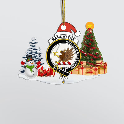Clan Bannatyne Crest Tartan Acrylic Christmas Ornament PL31