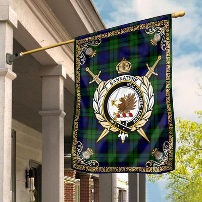 Clan Bannatyne Tartan Crest Garden Flag - Celtic Thistle
