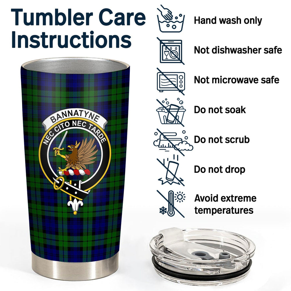 Clan Bannatyne Tartan Crest Tumbler GV21 Clan Bannatyne Tartan Today   