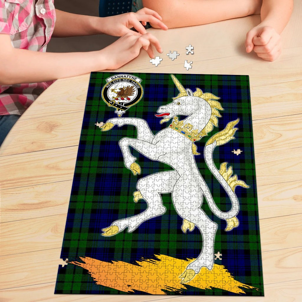 Clan Bannatyne Tartan Crest Unicorn Scotland Jigsaw Puzzles Gift For Family TE13 Clan Bannatyne Tartan Today   