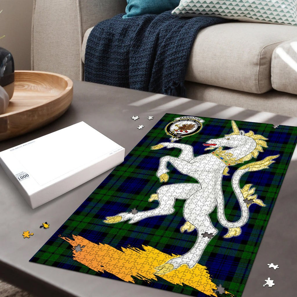 Clan Bannatyne Tartan Crest Unicorn Scotland Jigsaw Puzzles Gift For Family TE13 Clan Bannatyne Tartan Today   