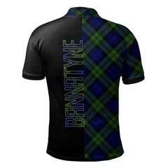Clan Bannatyne Tartan Polo Shirt Half of Me - Cross Style ZL42 Bannatyne Tartan Tartan Polo   