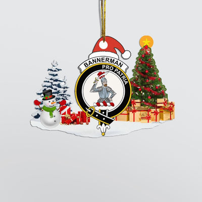 Clan Bannerman Crest Tartan Acrylic Christmas Ornament MH19